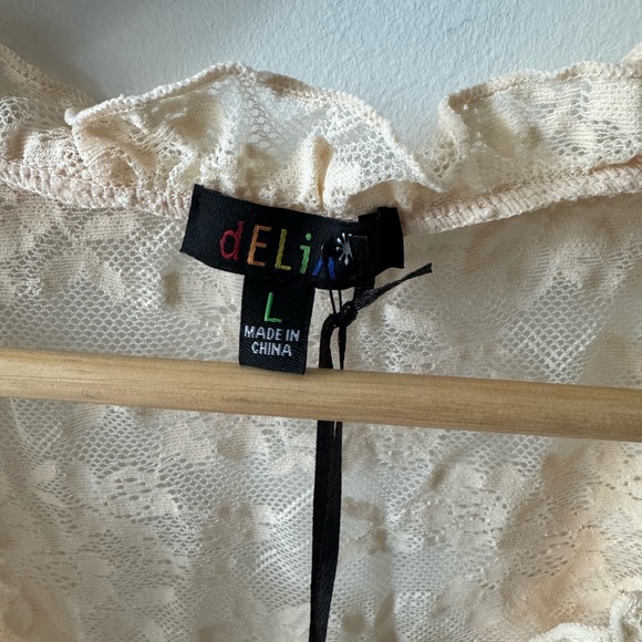 Dolls Kill Cream Lace Blouse - Picture 3 of 4